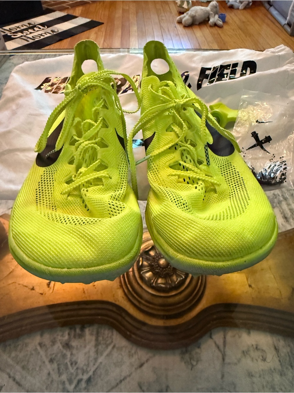 Nike ZoomX Dragonfly ‘Volt Mint Foam’ Track & Field Spikes Black Swoosh Sz 11 - Picture 2 of 15